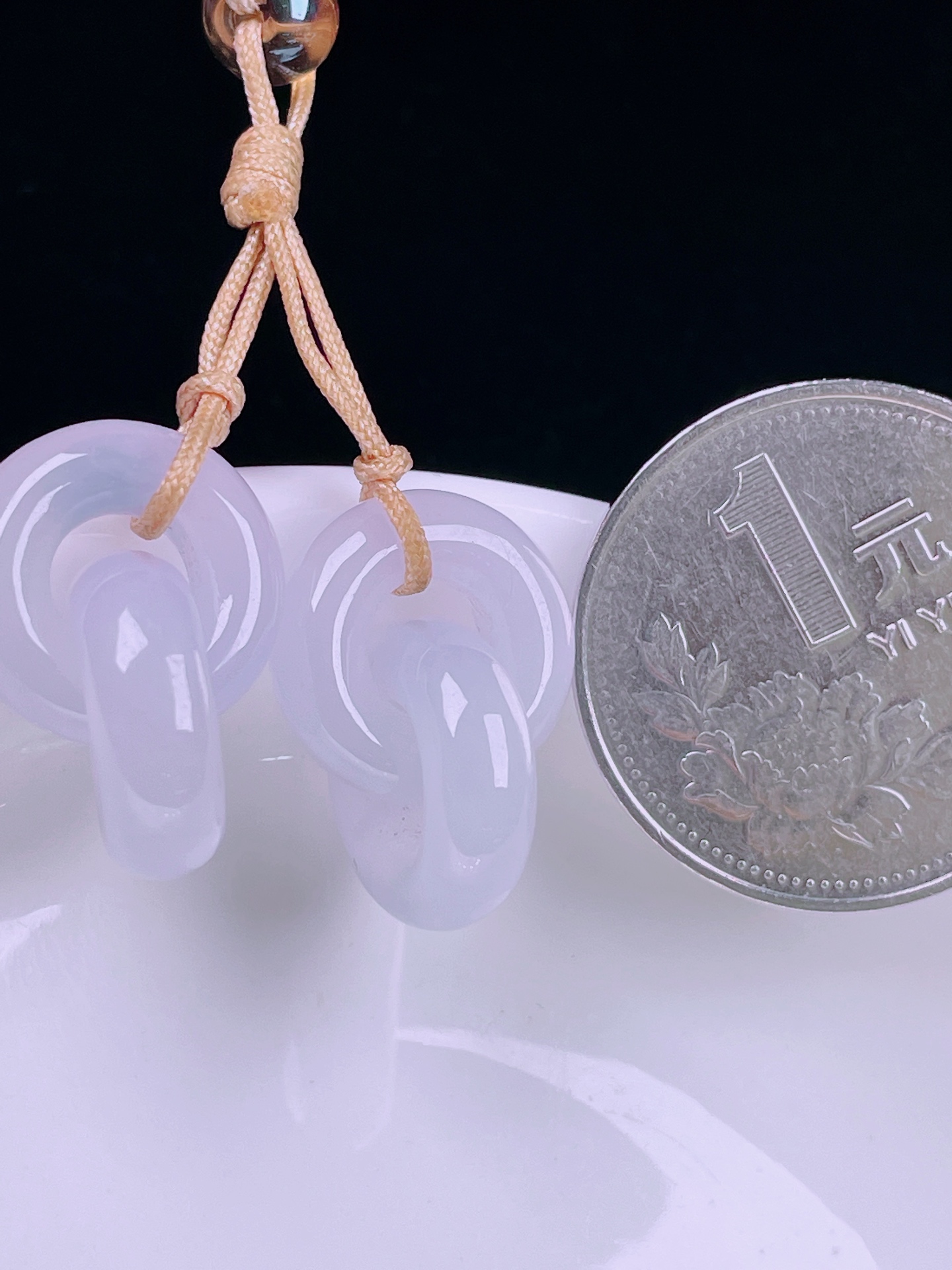 ️冰紫耳坠，老种起光，细底通透，尺寸：20/14.5/5.2mm0701