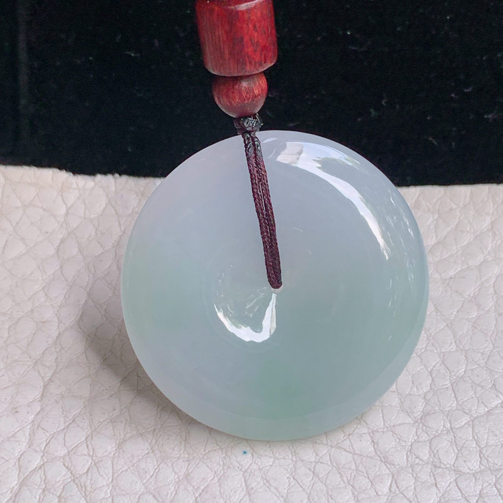 zen实拍35*5.8缅甸翡翠a货精雕清新饱满平安扣 玉扣玉吊坠 玉挂件