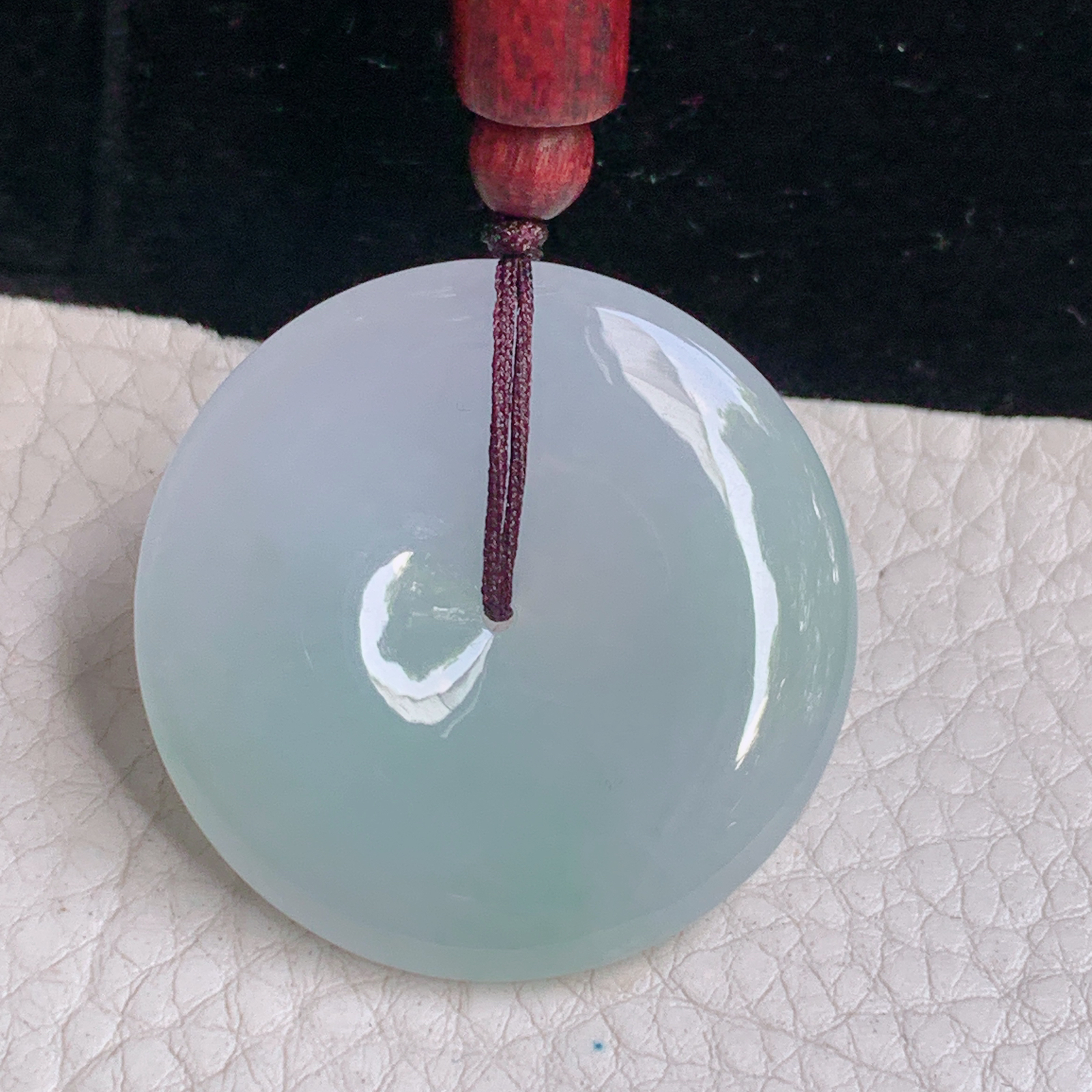 zen实拍35*5.8缅甸翡翠a货精雕清新饱满平安扣 玉扣玉吊坠 玉挂件