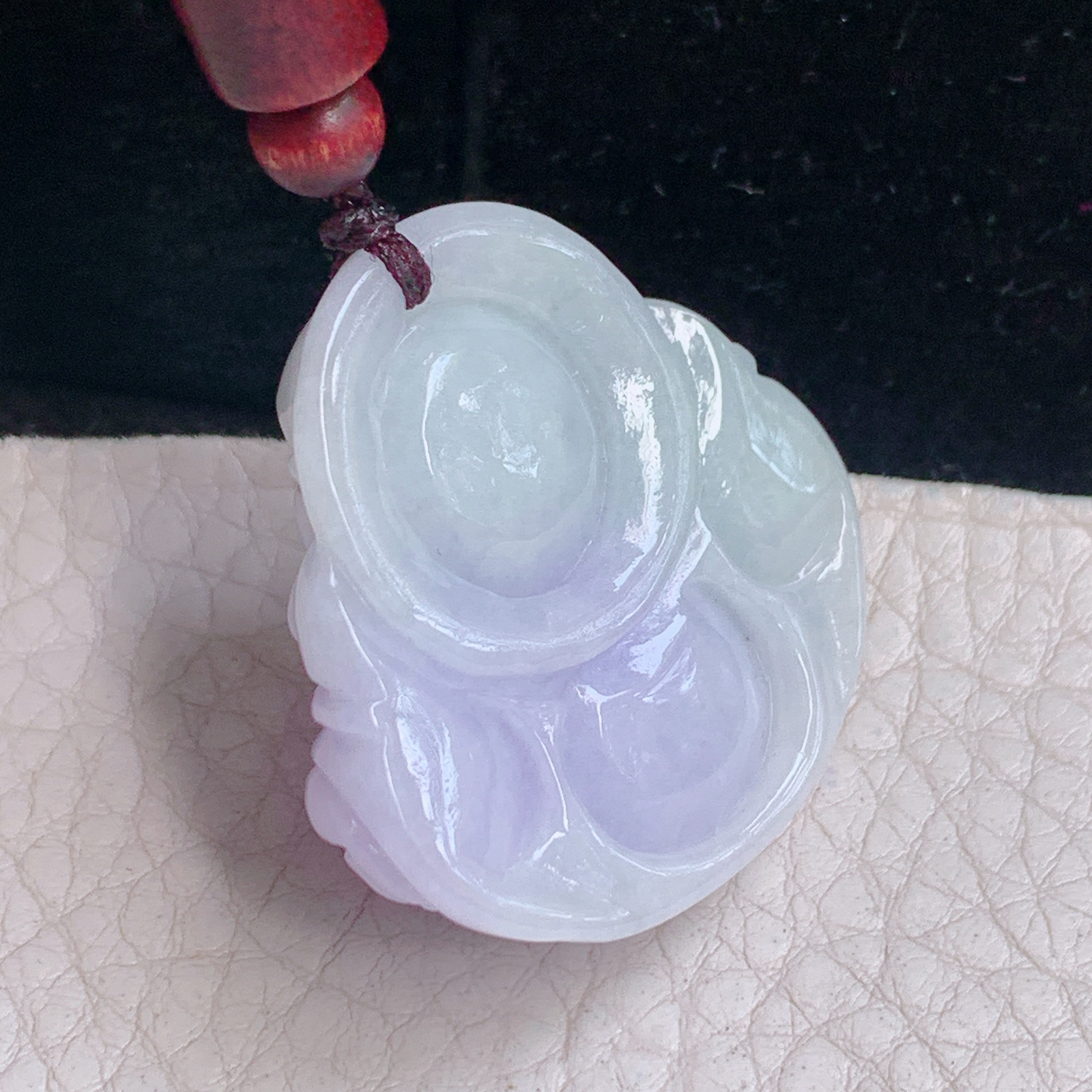 zen实拍35.8*35.5*12招财佛 缅甸翡翠a货精雕紫罗兰佛公  弥勒佛玉吊坠