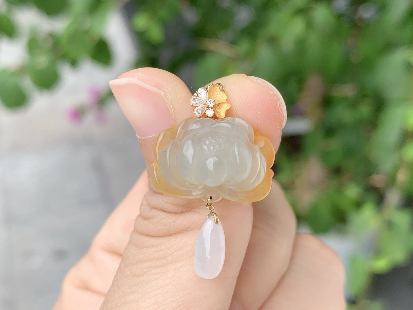 冰黄莲蓬吊坠 清透如露凝于莲心～，13.5-18.9-9.6