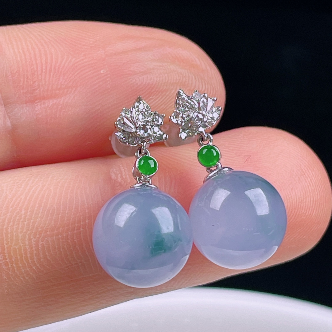 ️耳坠，老种起光，细底通透，尺寸：裸石10mm0701