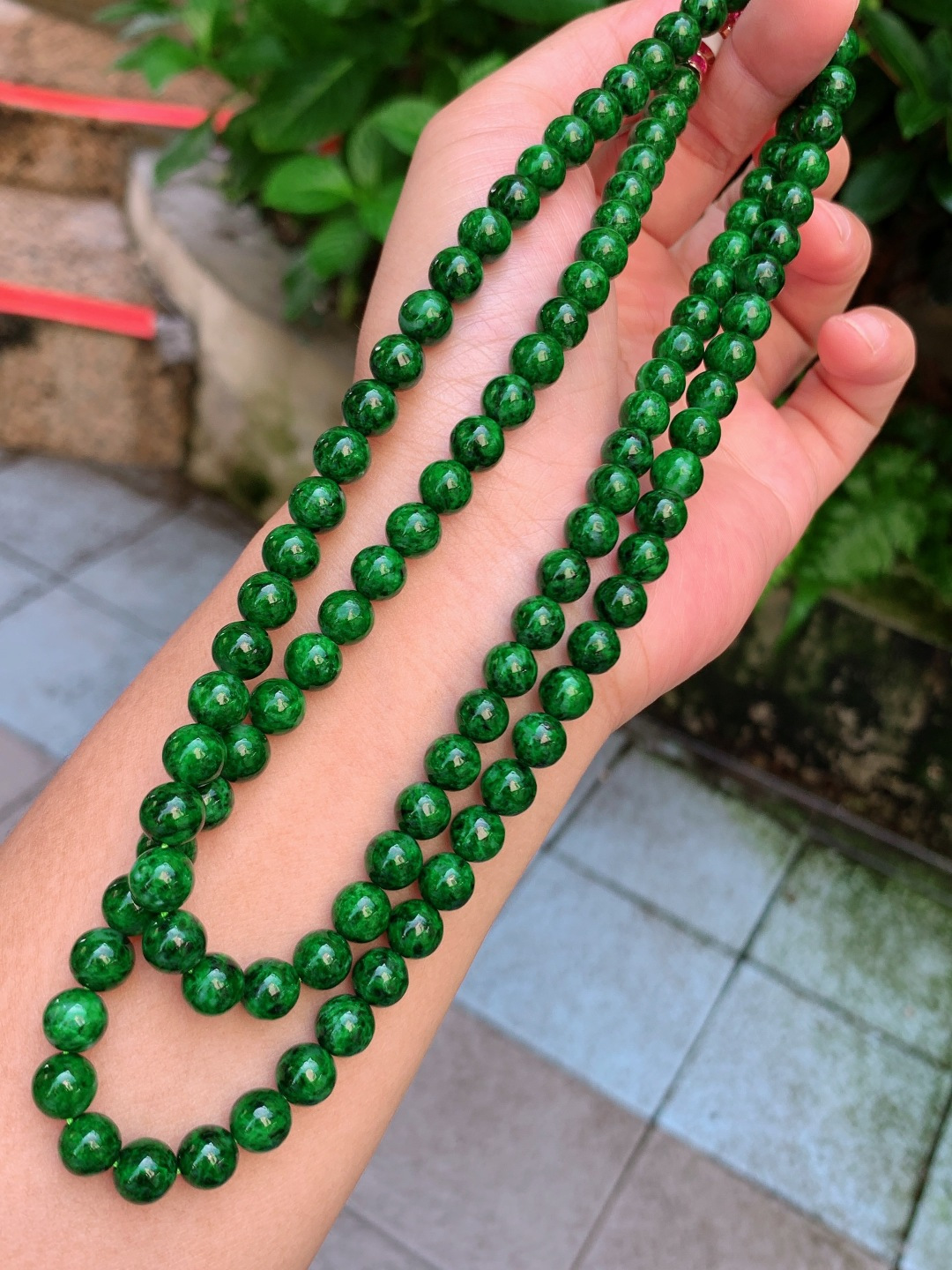 ️ 7.8mm88颗辣绿项链