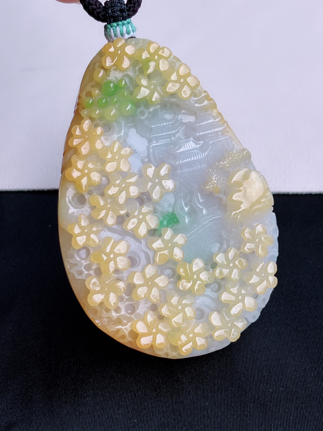 三彩山水牌，意境美，尺寸67.3/46.3/12.2/自然光实拍