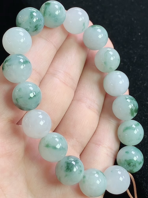 飘花玉珠手串，尺寸11.8mm，Q02zg9
