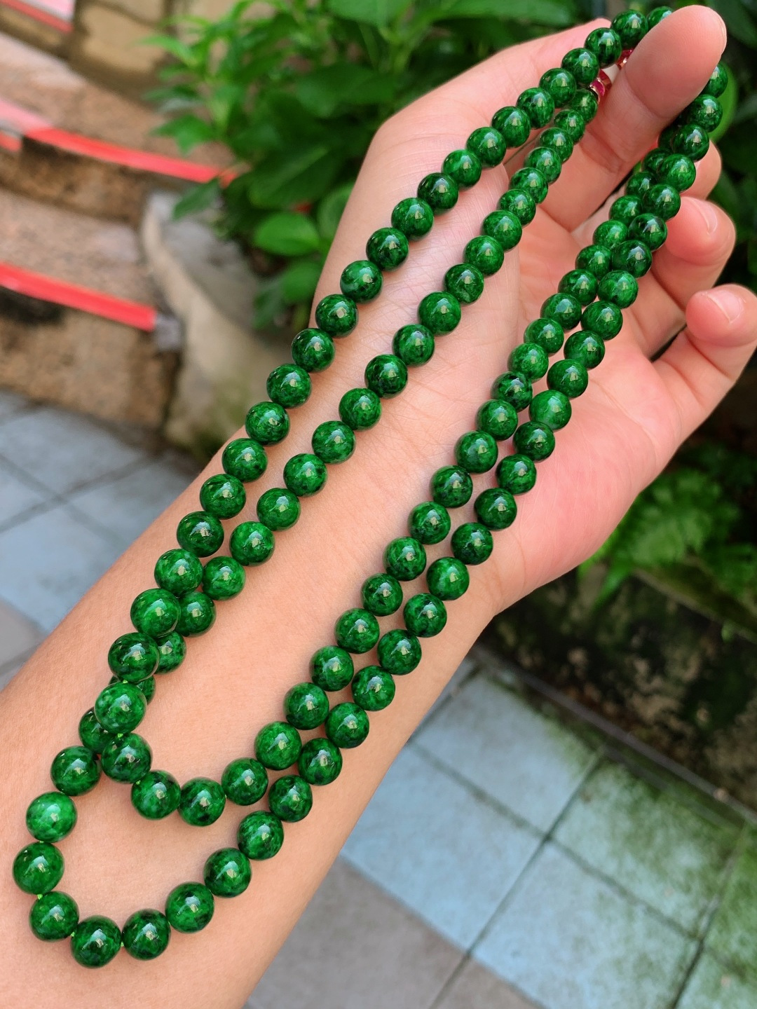 ️ 7.8mm88颗辣绿项链
