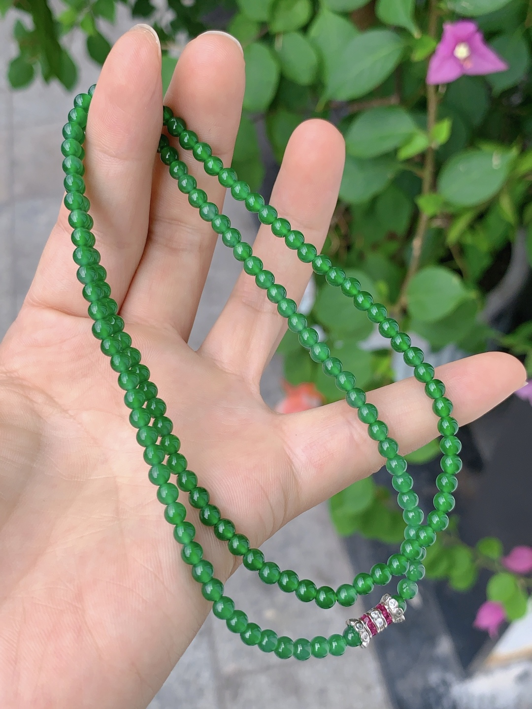 冰阳绿珠链 怎么搭配都好看，清新甜美，3.9