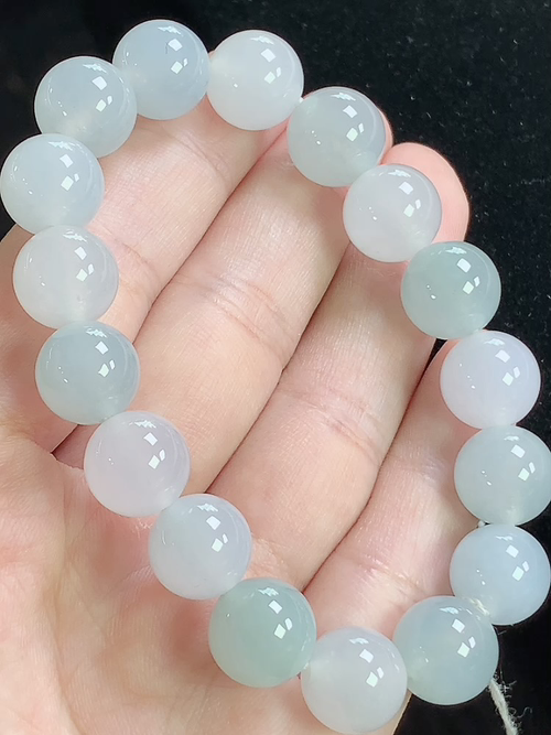 冰种玉珠手串，尺寸11mm，Q02mdy