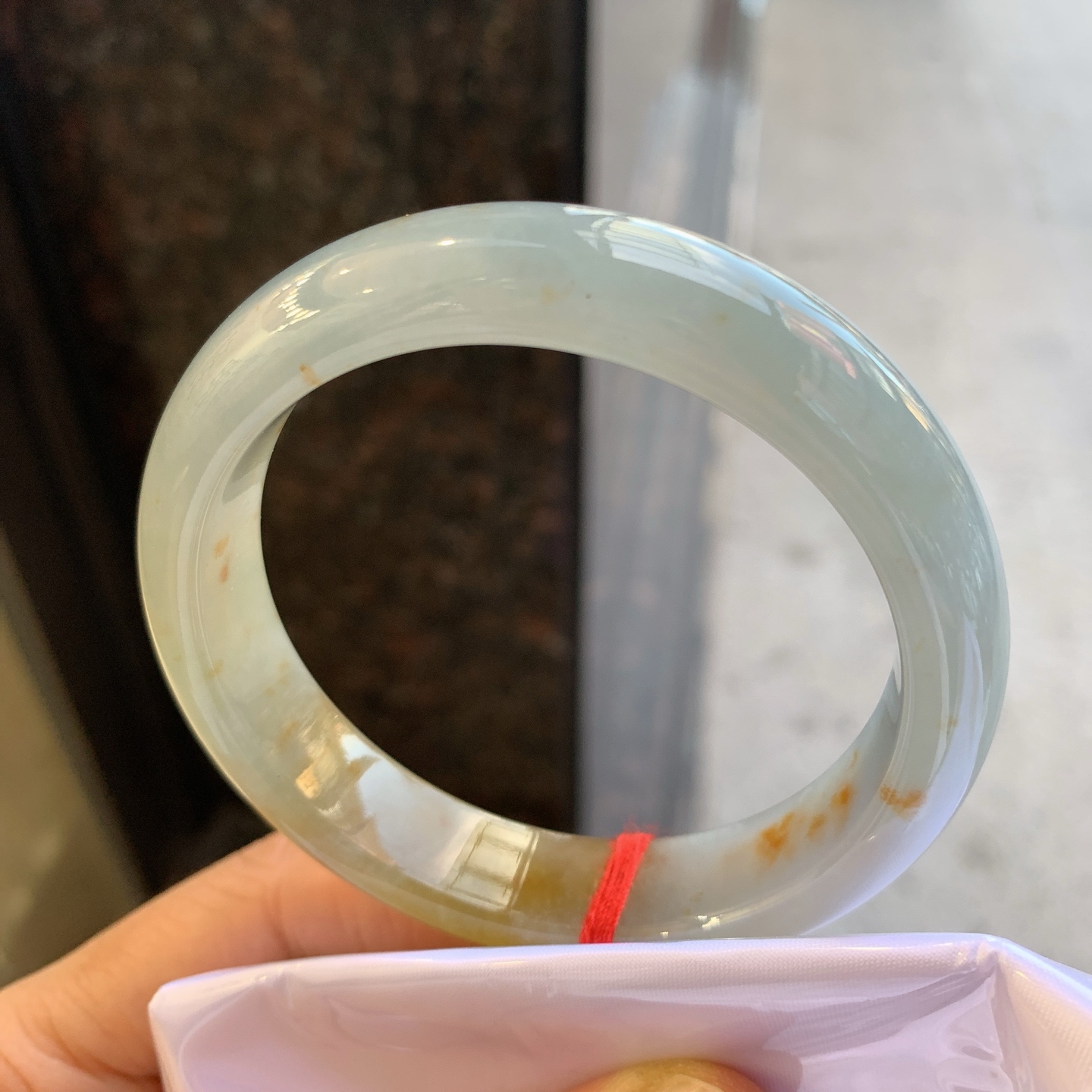 正圈黄翡 无裂 尺寸：56/12.8/8 细腻