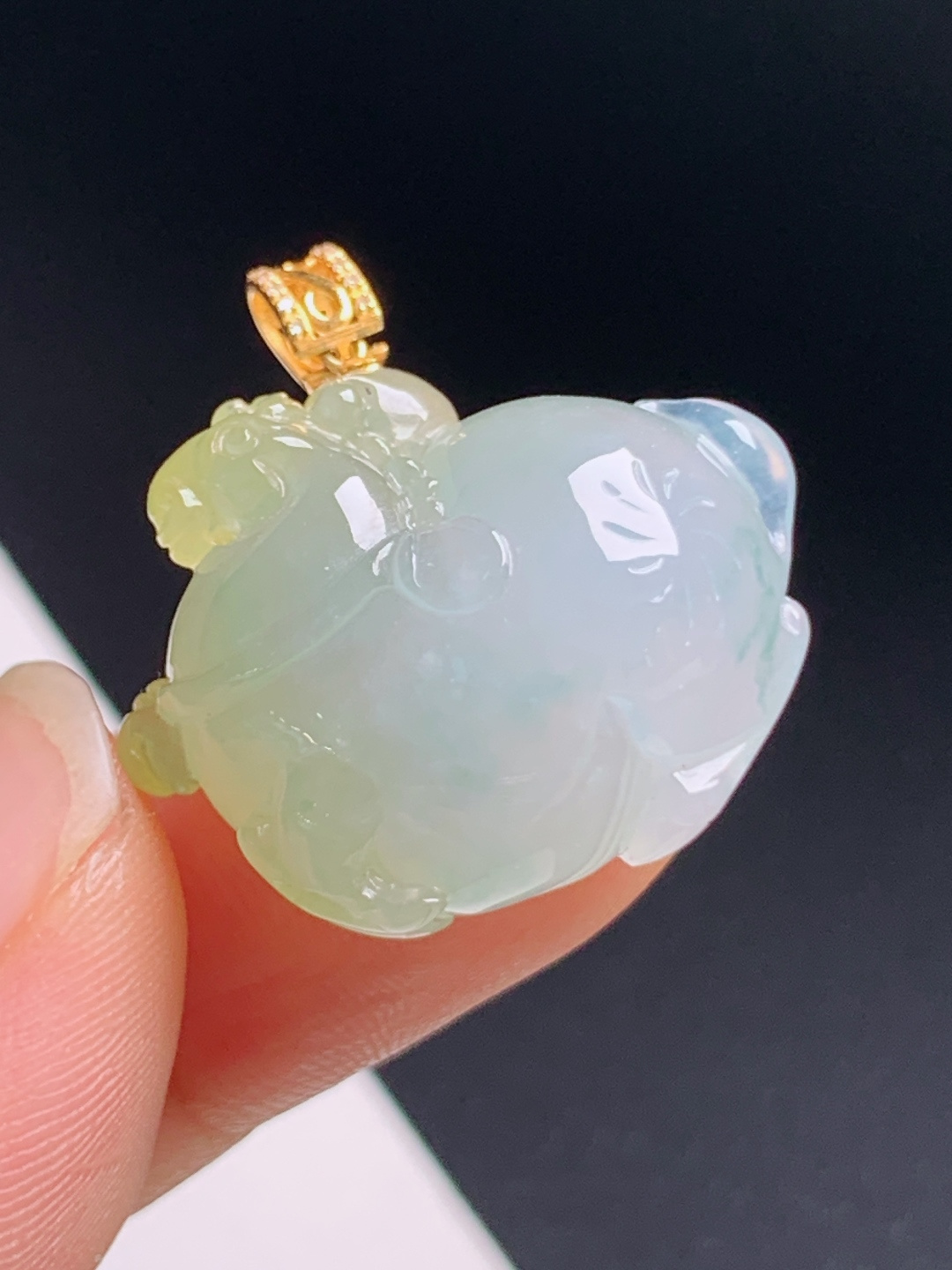 黄翡唐马吊坠，晴底水润立体圆雕，马上发财造型讨喜 530629