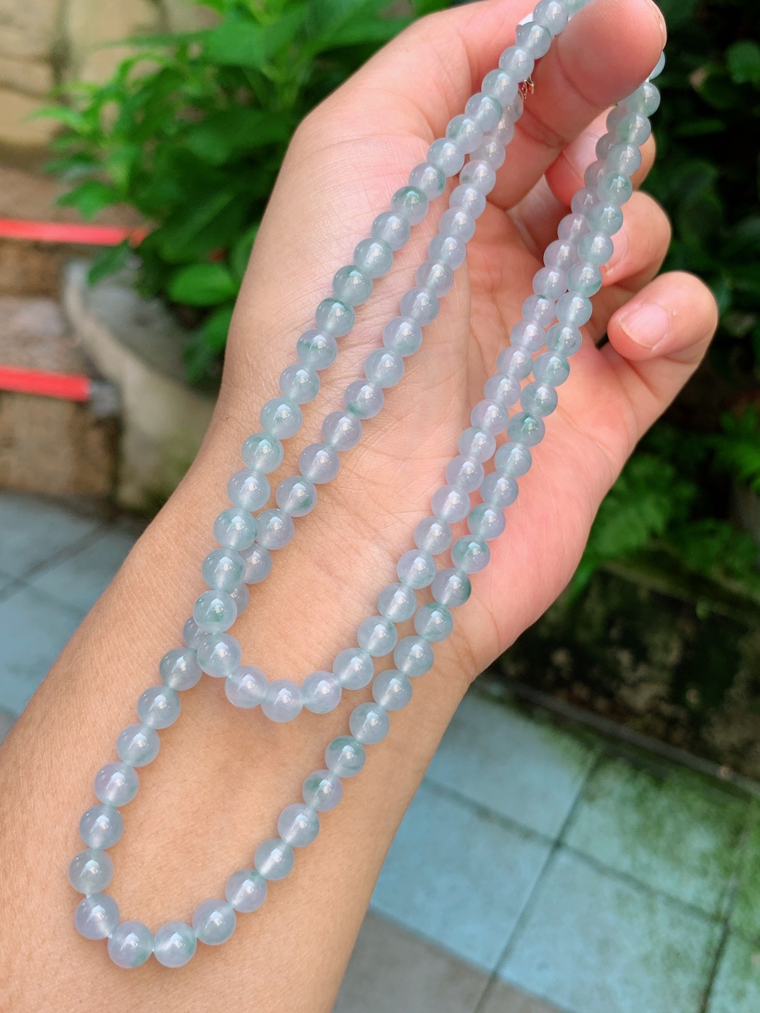6.1mm108颗冰飘花项链