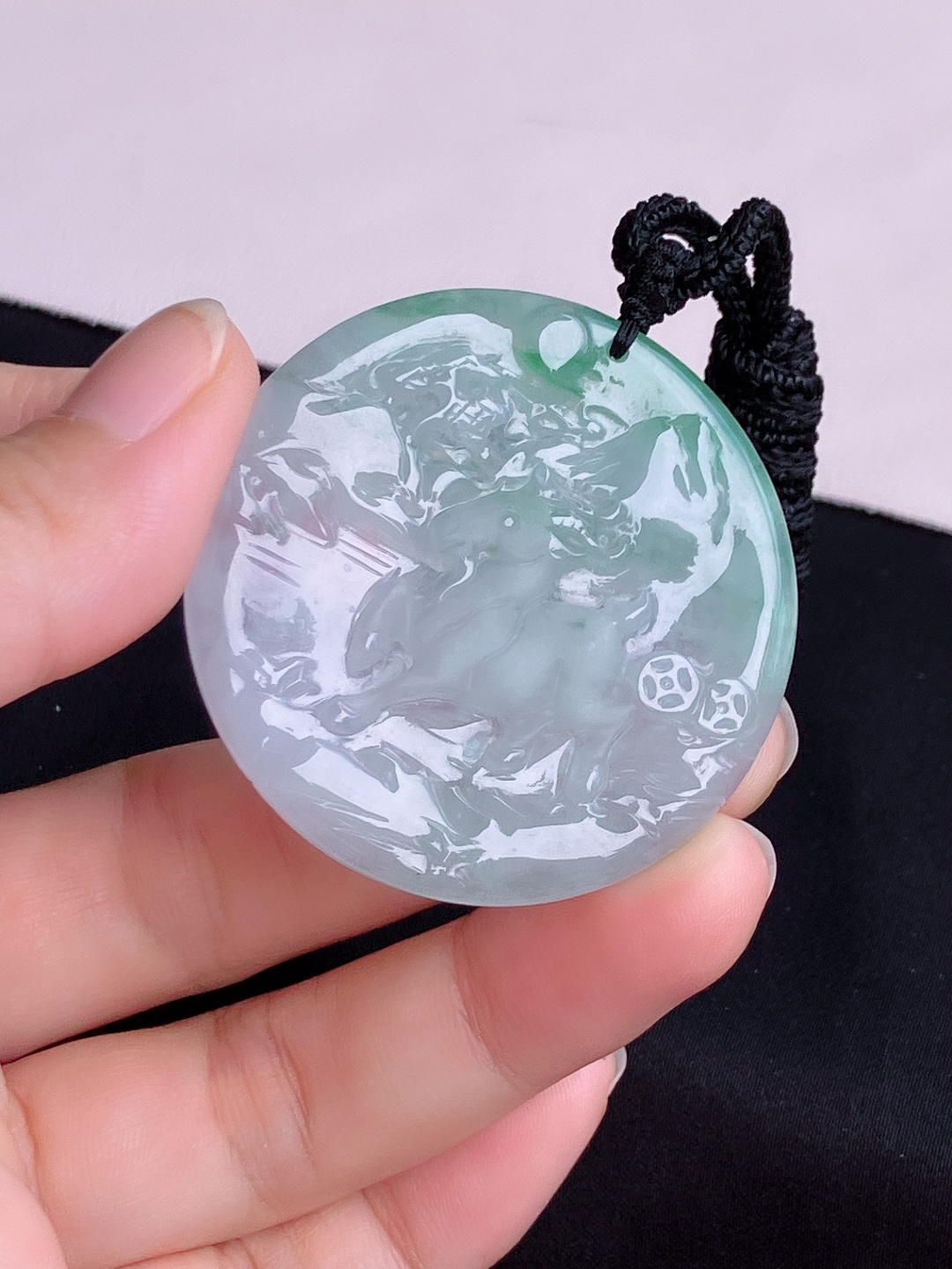 冰飘花一路平安，晶莹剔透，花色清爽，尺寸45.8/4.6/自然光实拍