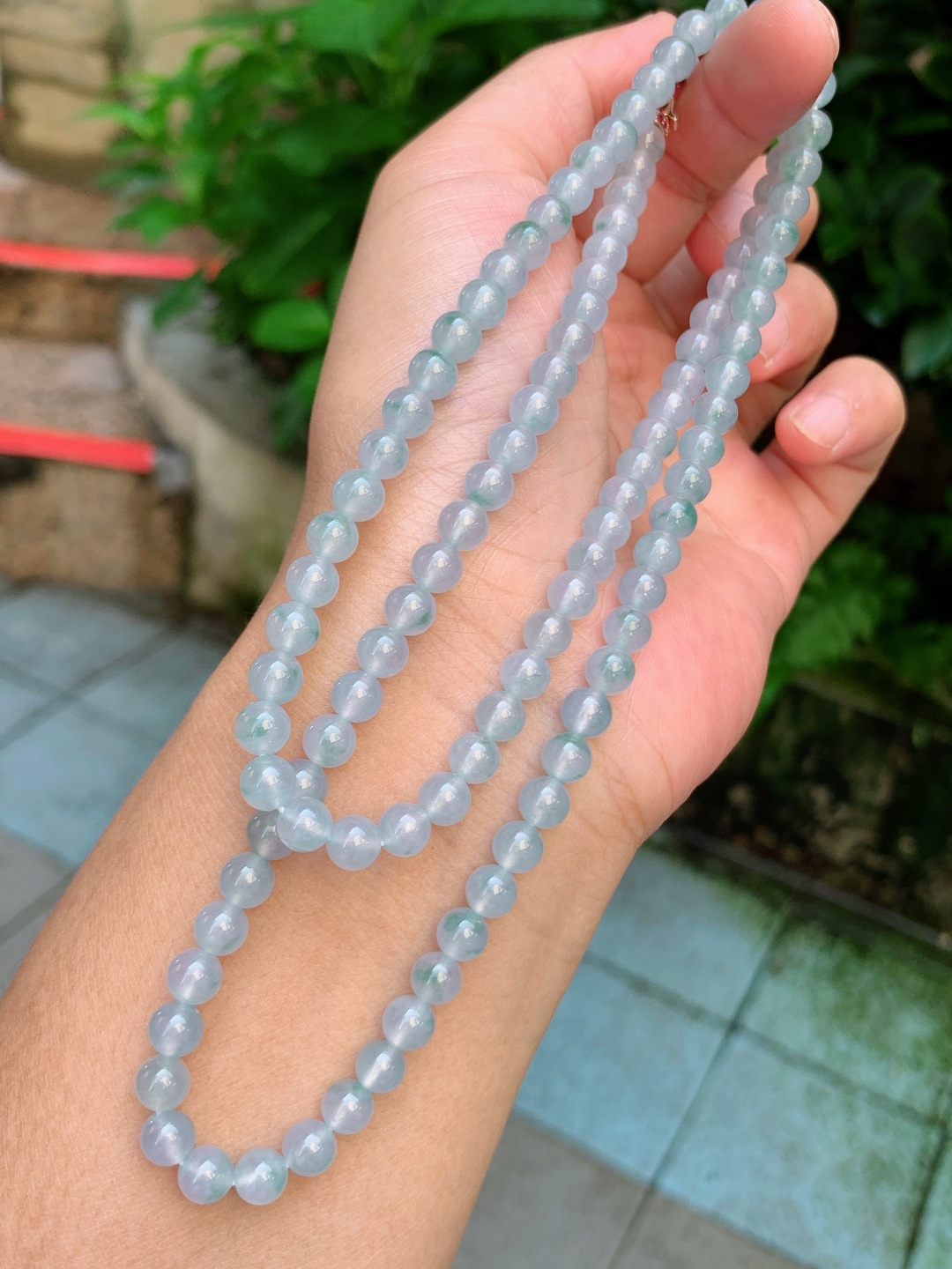 6.1mm108颗冰飘花项链