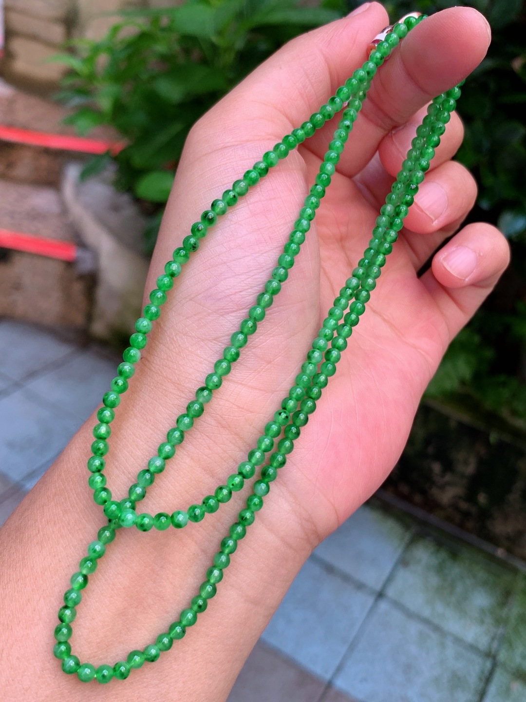 ️ 3.5mm189颗满绿项链