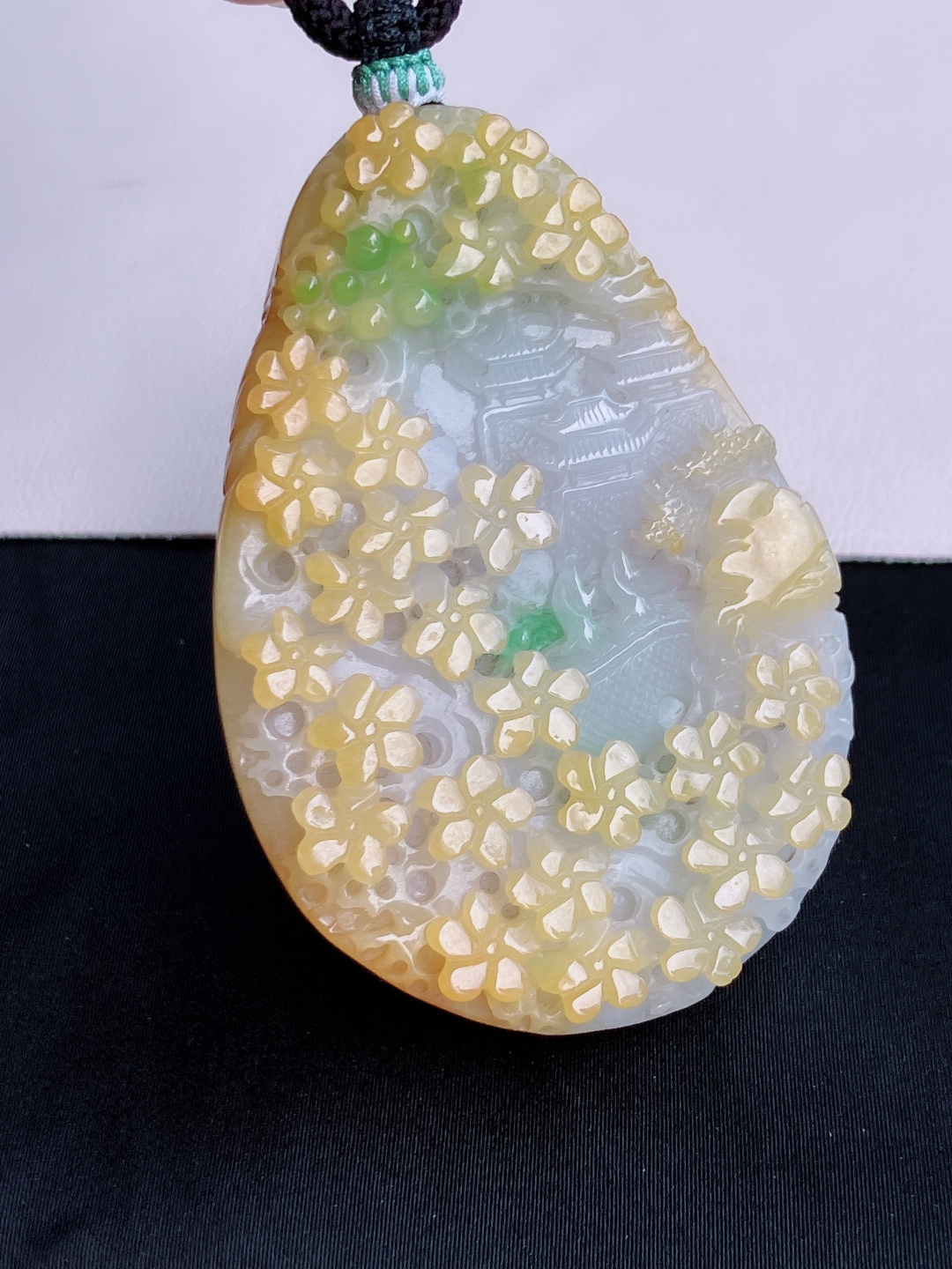 三彩山水牌，意境美，尺寸67.3/46.3/12.2/自然光实拍