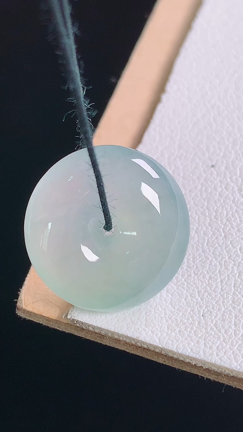 ️冰种平安扣，无裂，尺寸:16.3-5.7mm