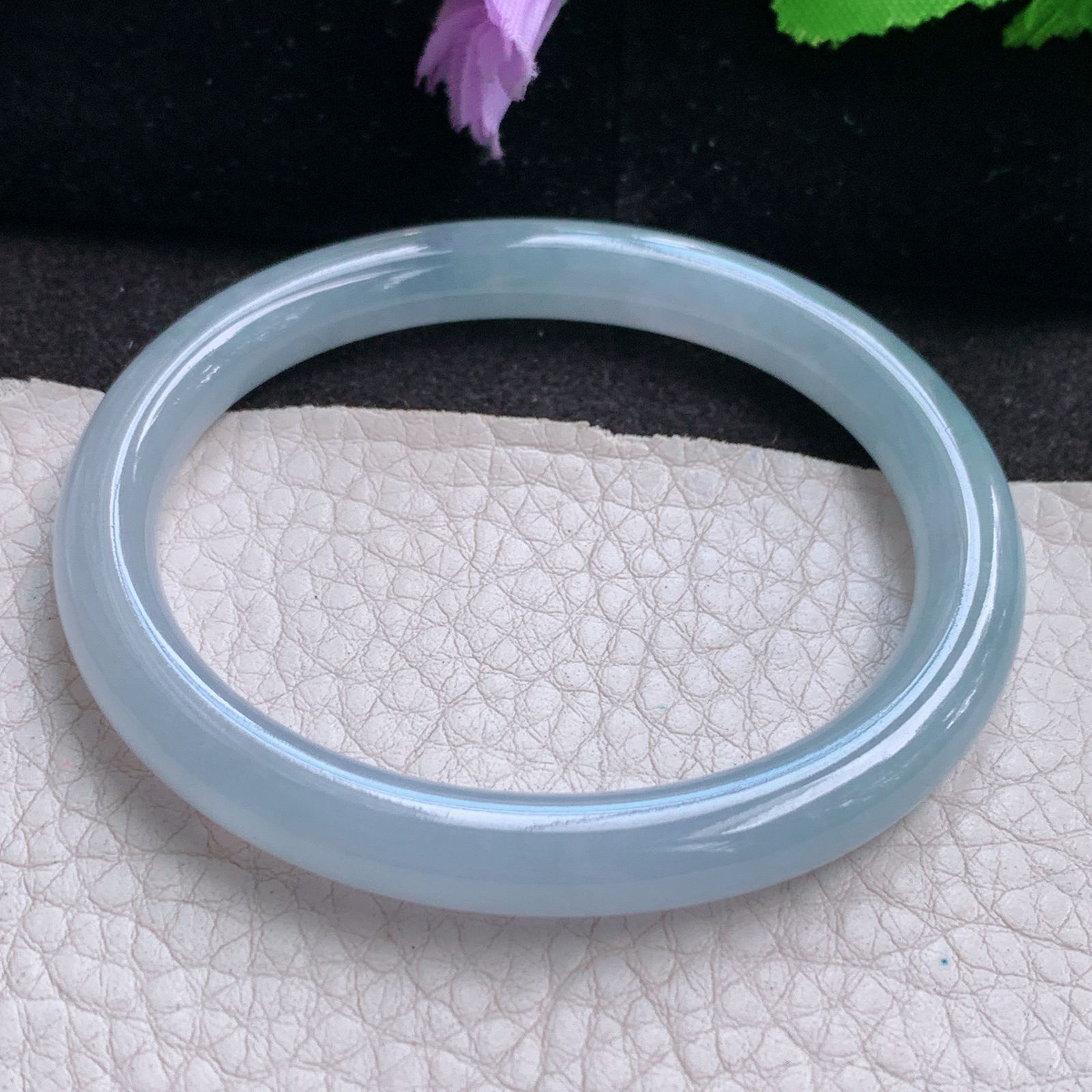 jm实拍55*48*7.6*8贵妃圆镯 缅甸翡翠a货玉手镯胶感 冰紫蛋形圆条玉手环