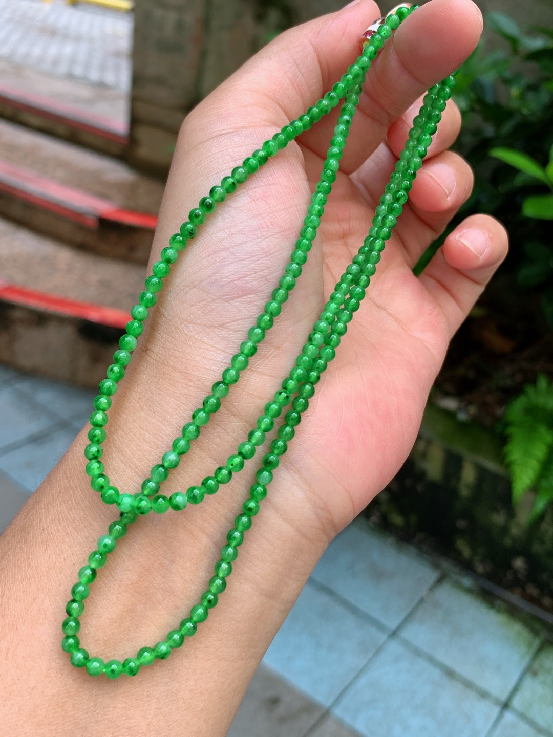 ️ 3.5mm189颗满绿项链