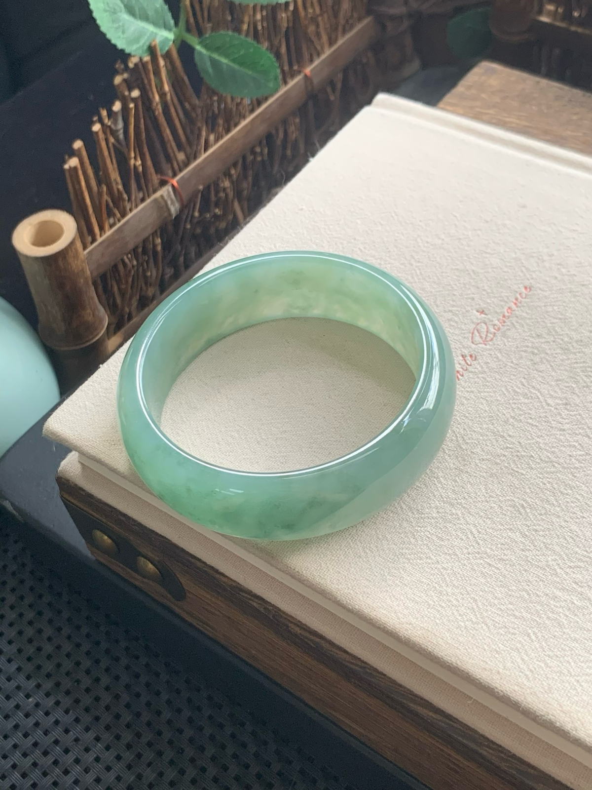 58.9圈口宽版油青正圈手镯