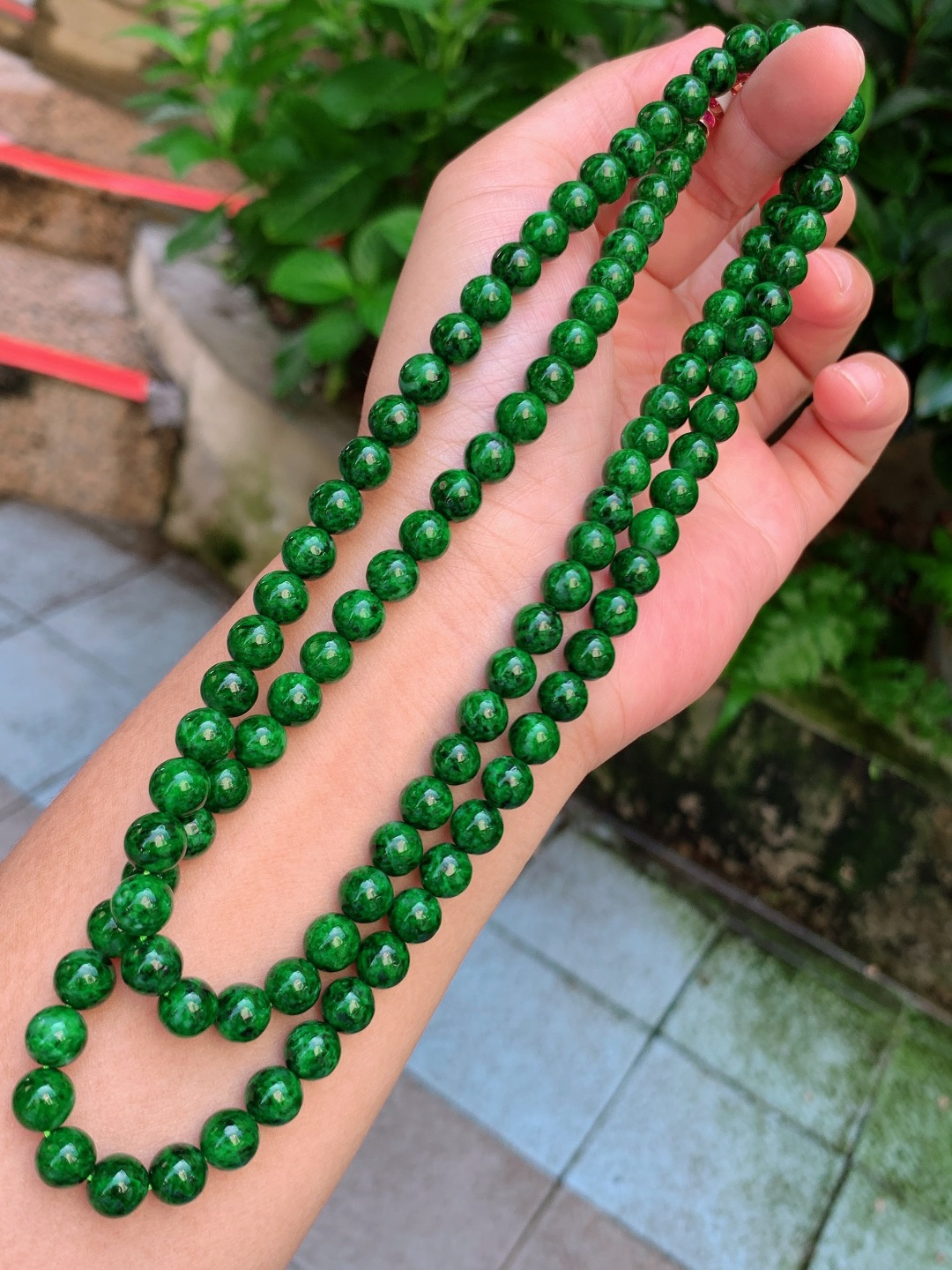 ️ 7.8mm88颗辣绿项链