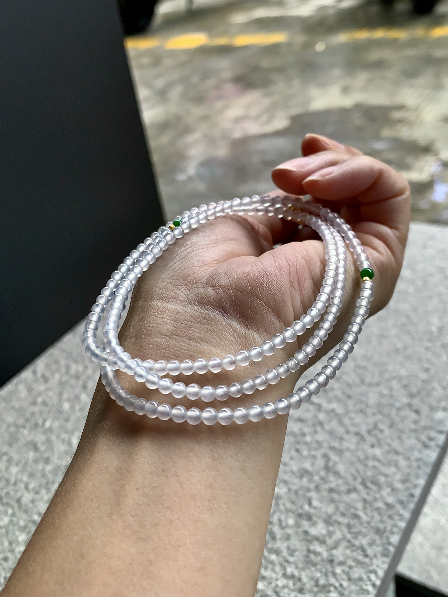 白冰珠链 尺寸：3.3，212颗