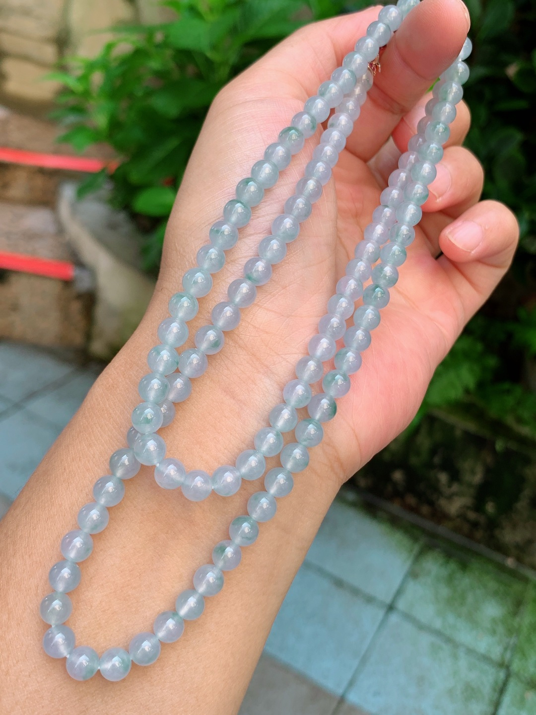 6.1mm108颗冰飘花项链