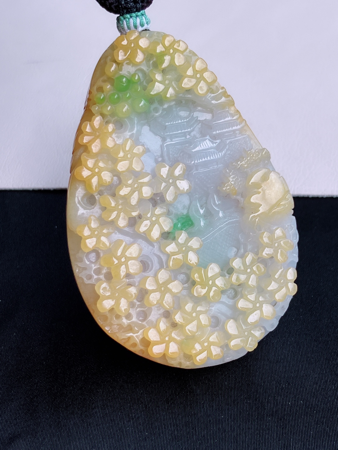 三彩山水牌，意境美，尺寸67.3/46.3/12.2/自然光实拍