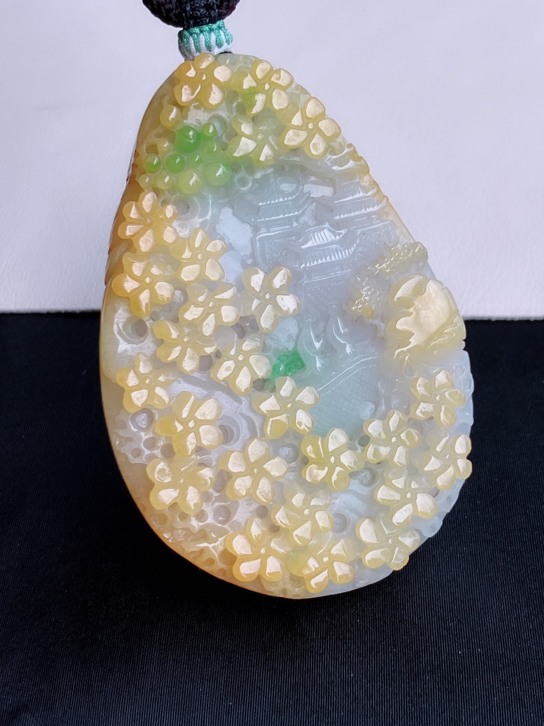 三彩山水牌，意境美，尺寸67.3/46.3/12.2/自然光实拍