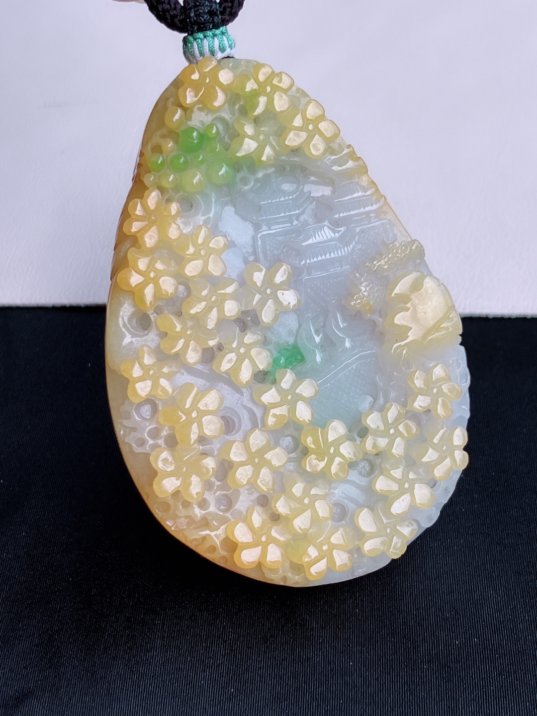 三彩山水牌，意境美，尺寸67.3/46.3/12.2/自然光实拍
