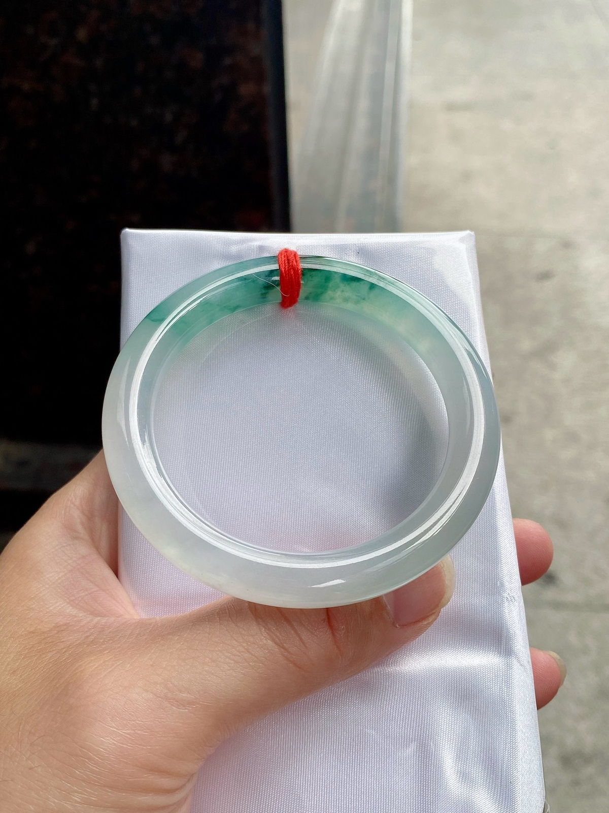 圈口53.8-8.7     【冰飘花圆条手镯】*圈口53  54可戴  质地细腻   种水好