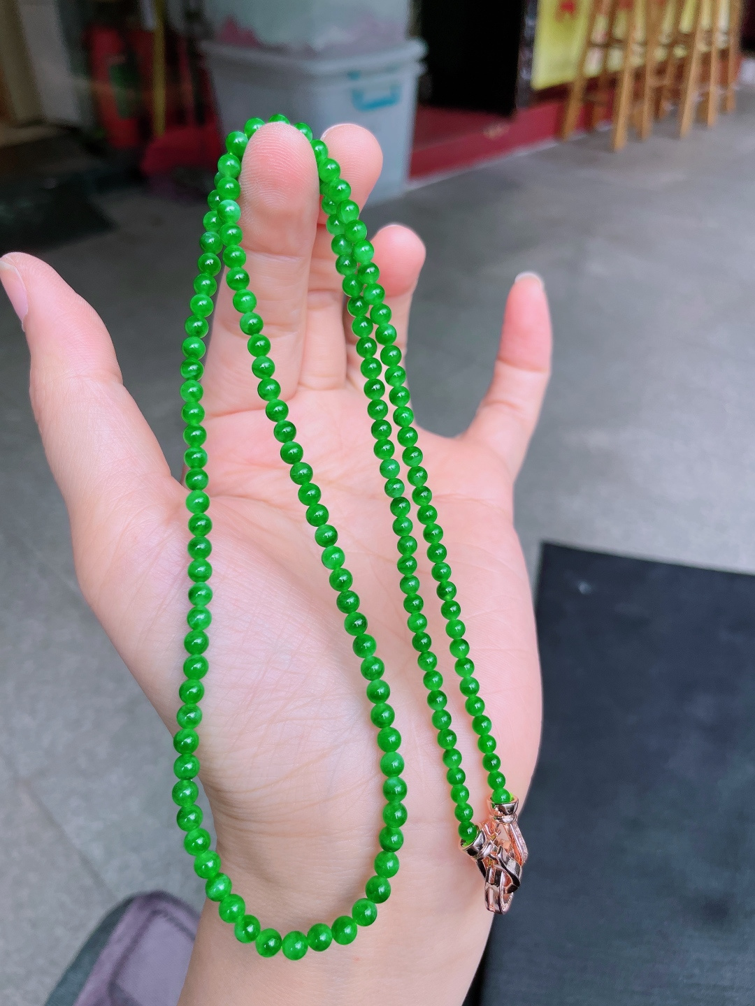 ️绿珠子项链，晶莹剔透，新颖时尚，3.4-4