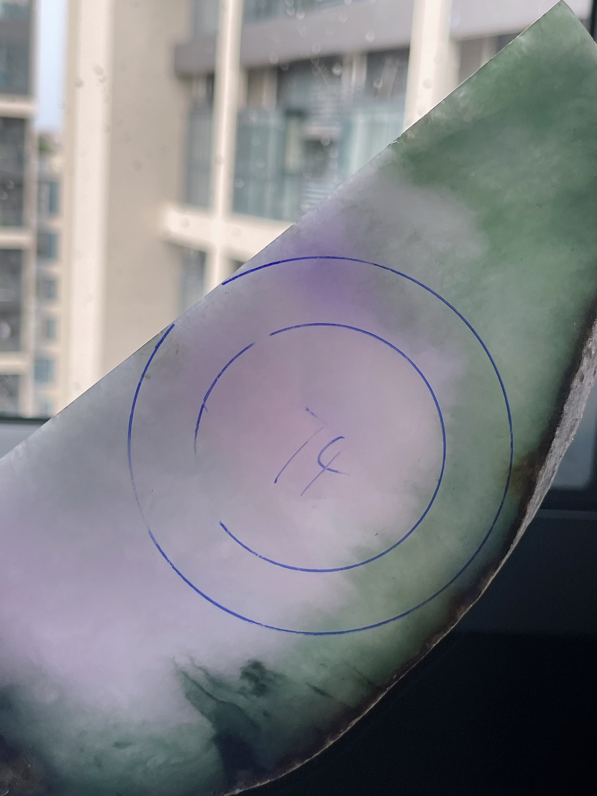 翡翠春带彩板料，⭕️正圈最大做58，圆条最大做54