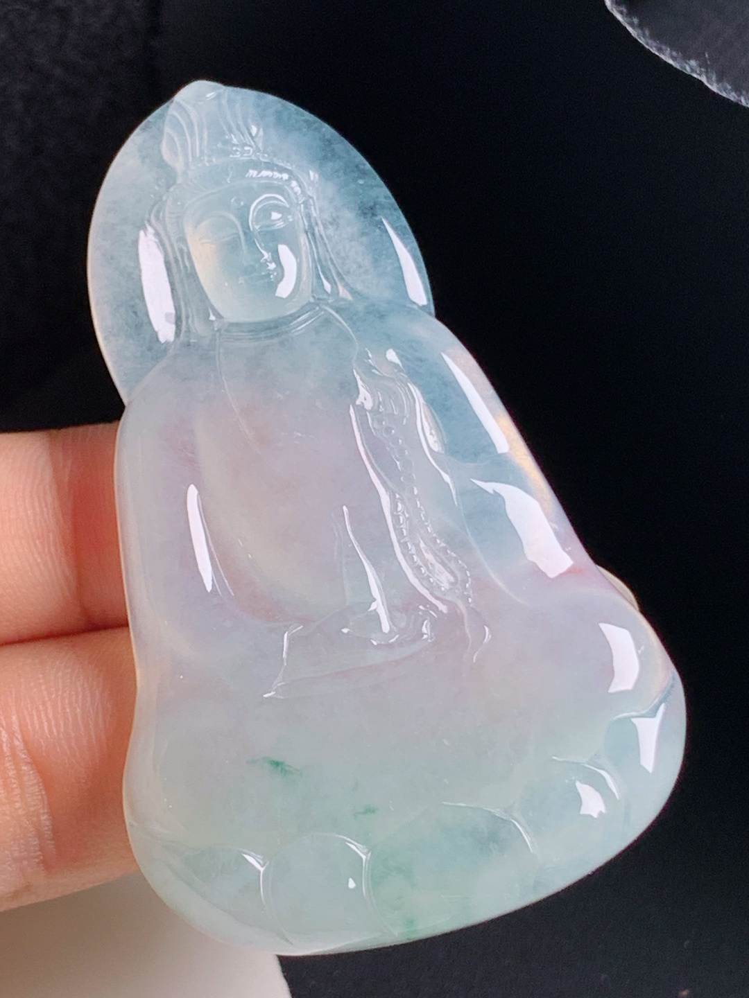 ️ 冰种飘花素衣观音，冰透起光品相端庄，静心护身平安顺遂 020701