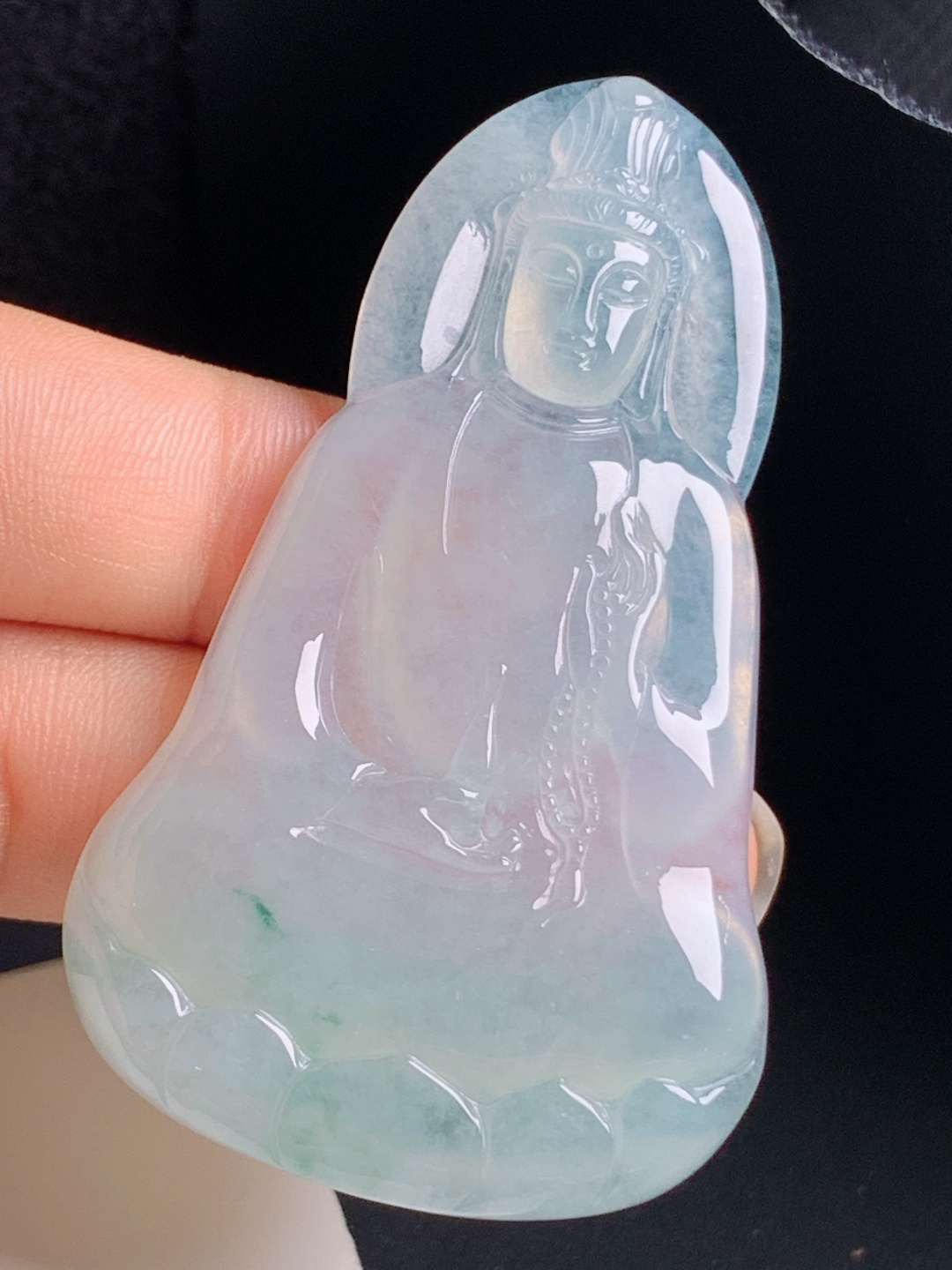 ️ 冰种飘花素衣观音，冰透起光品相端庄，静心护身平安顺遂 020701