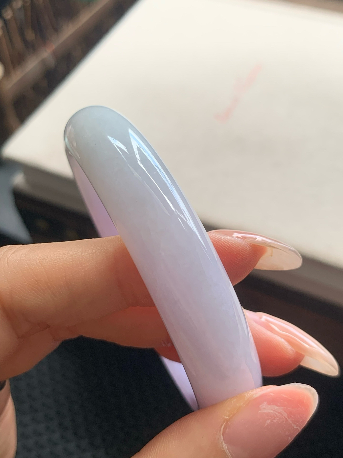 57圈口冰润飘紫正圈手镯