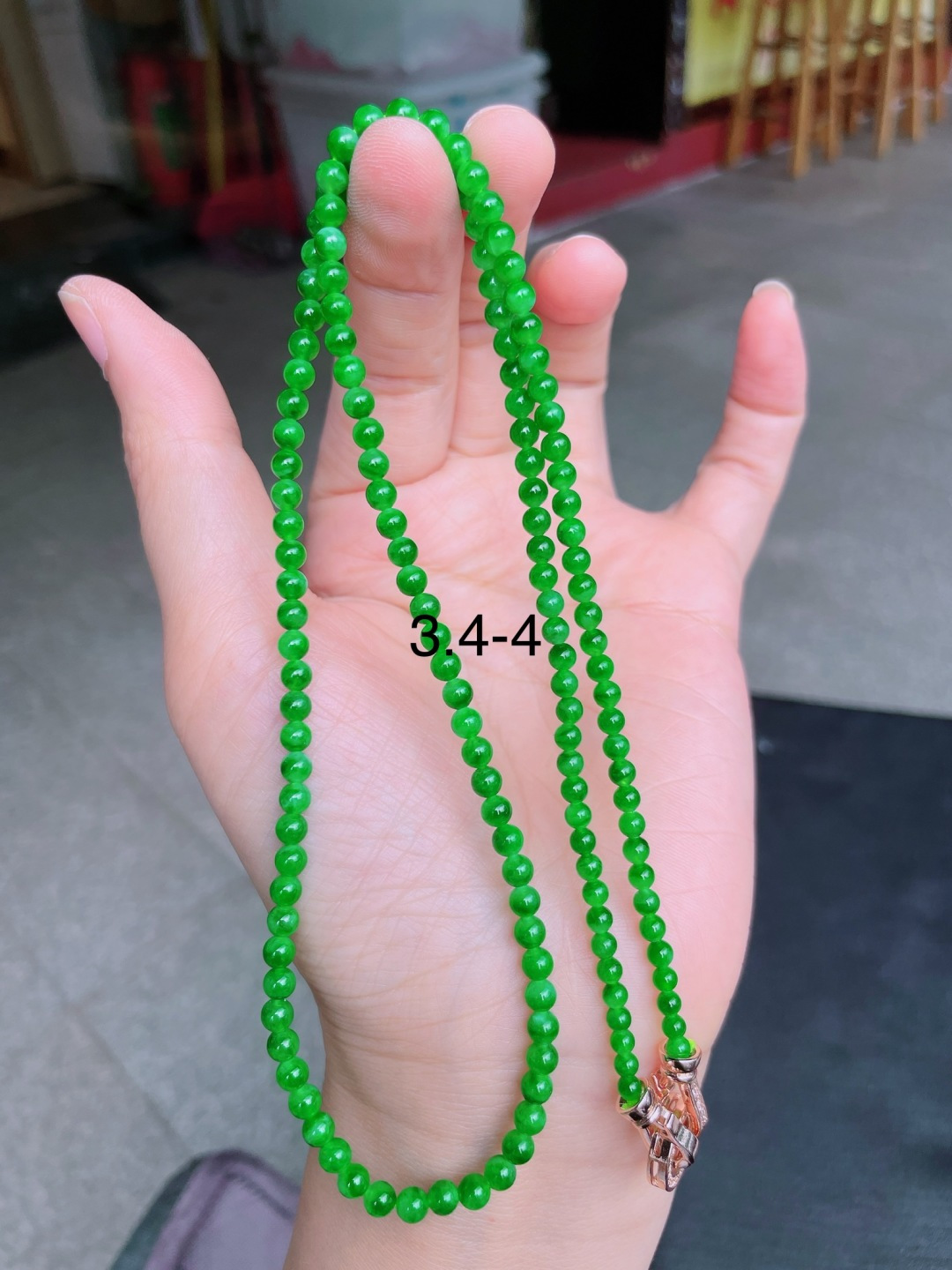️绿珠子项链，晶莹剔透，新颖时尚，3.4-4