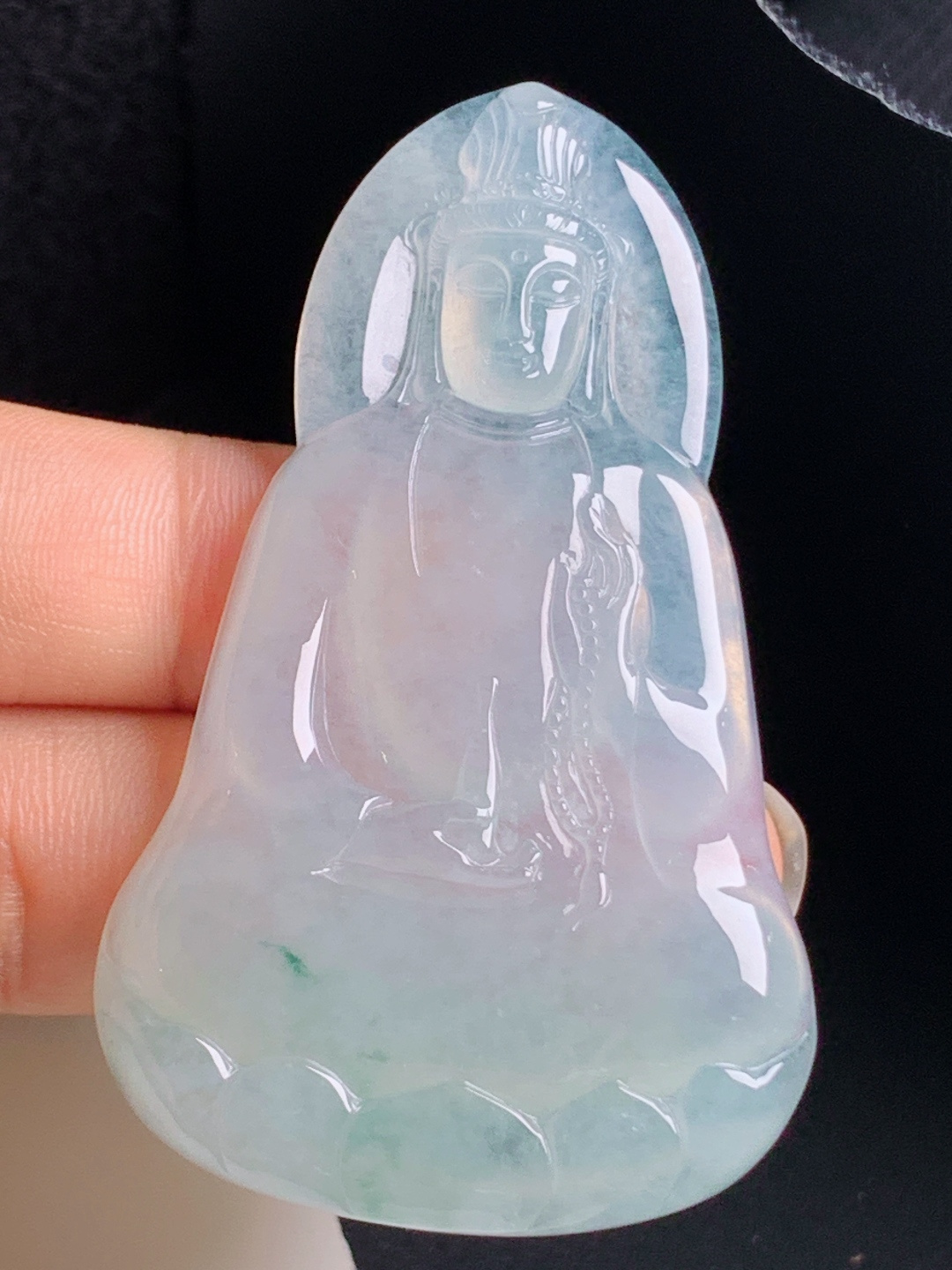 ️ 冰种飘花素衣观音，冰透起光品相端庄，静心护身平安顺遂 020701