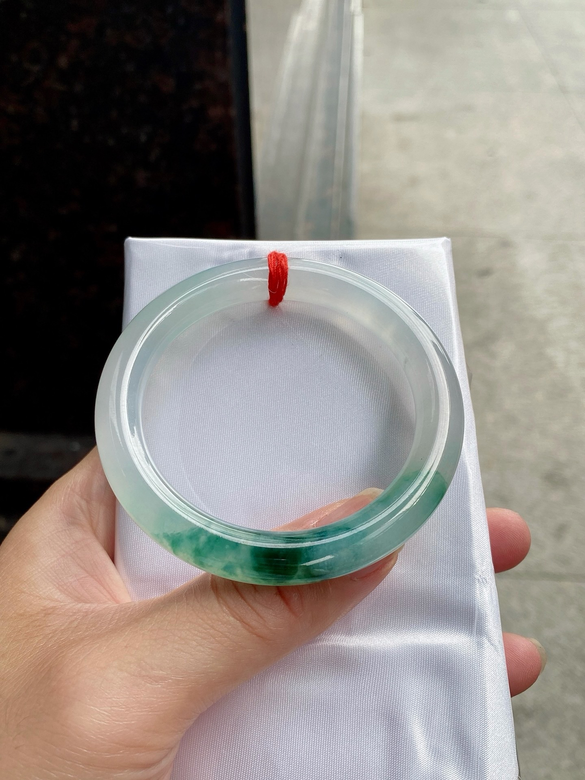 圈口53.8-8.7     【冰飘花圆条手镯】*圈口53  54可戴  质地细腻   种水好