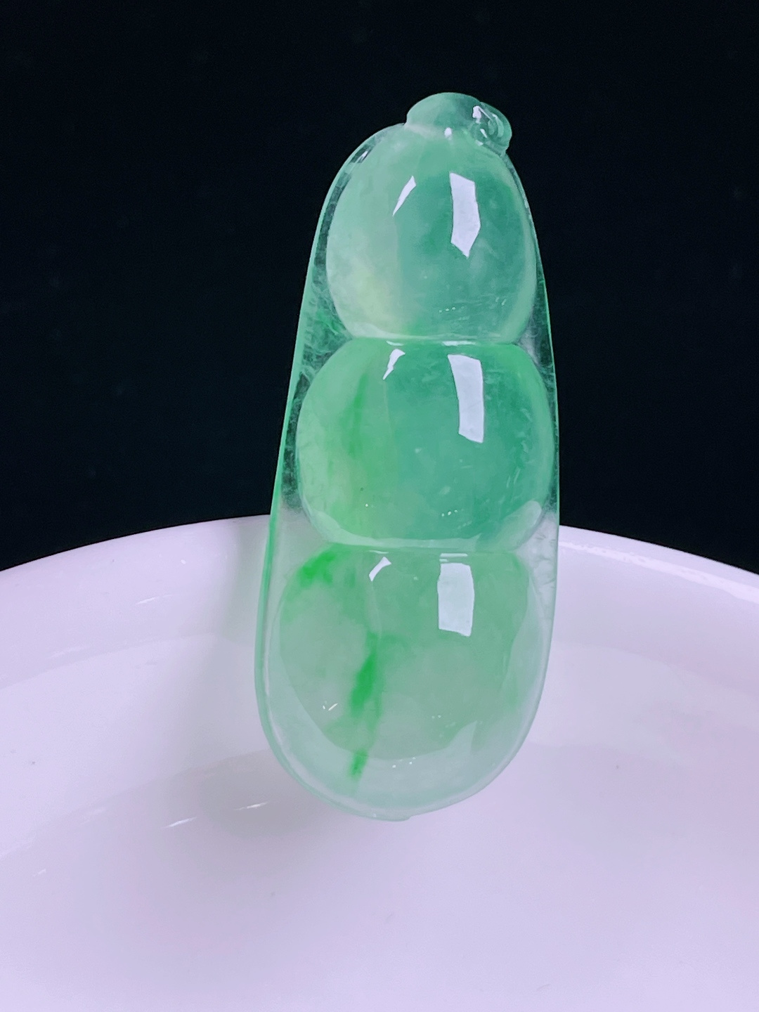 ️冰绿福豆，老种起光，细底通透，尺寸：33.7/14/7.5mm0703