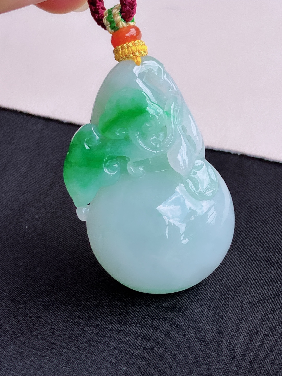 翠绿葫芦，饱满大气，尺寸43.8/28.6/11.6/自然光实拍