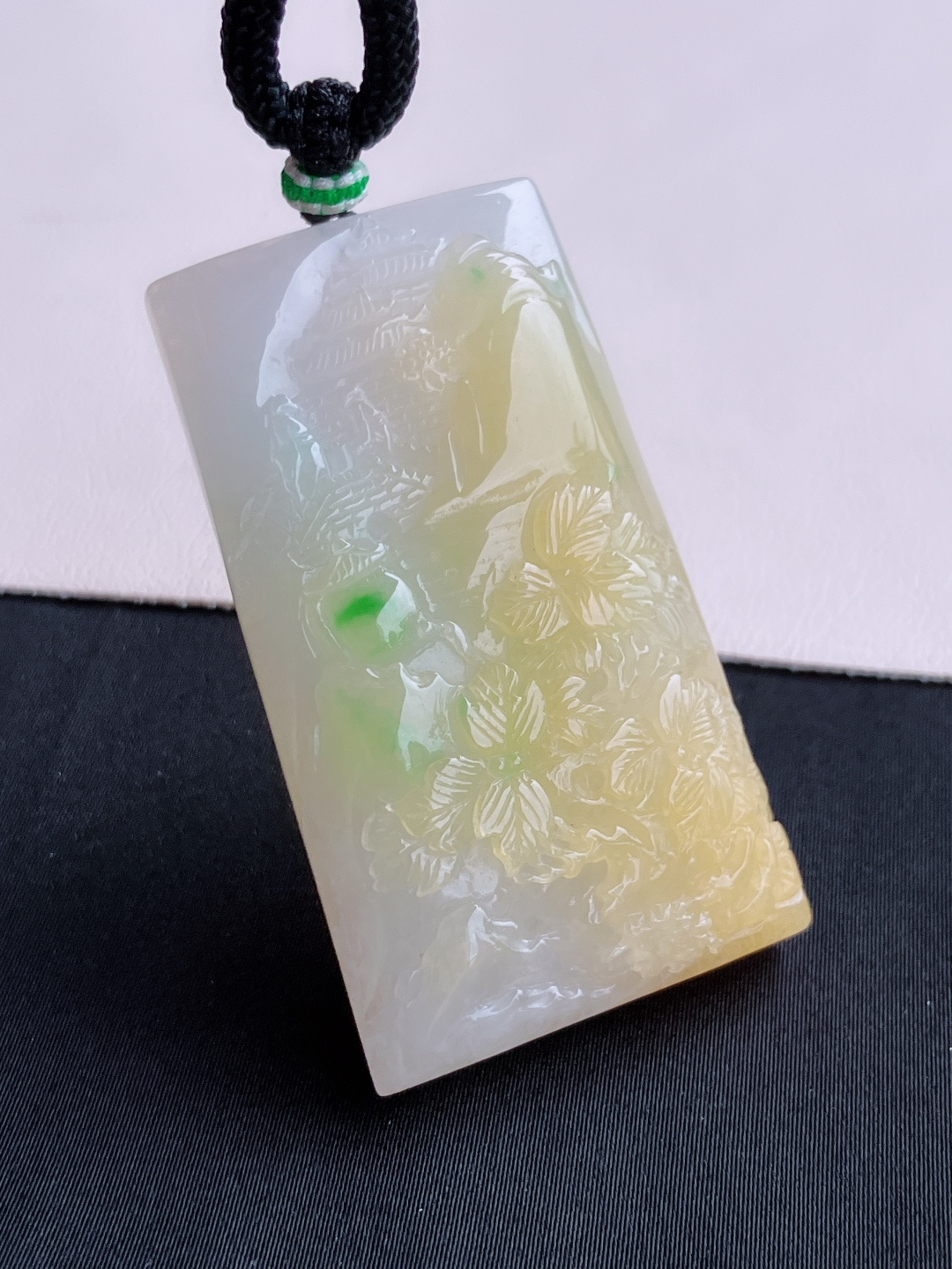 三彩山水牌，意境美，尺寸57/32/11.6/自然光实拍