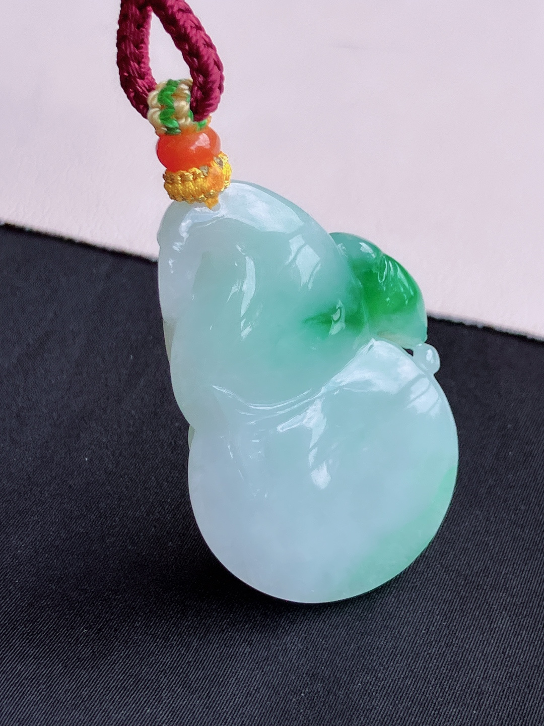 翠绿葫芦，饱满大气，尺寸43.8/28.6/11.6/自然光实拍