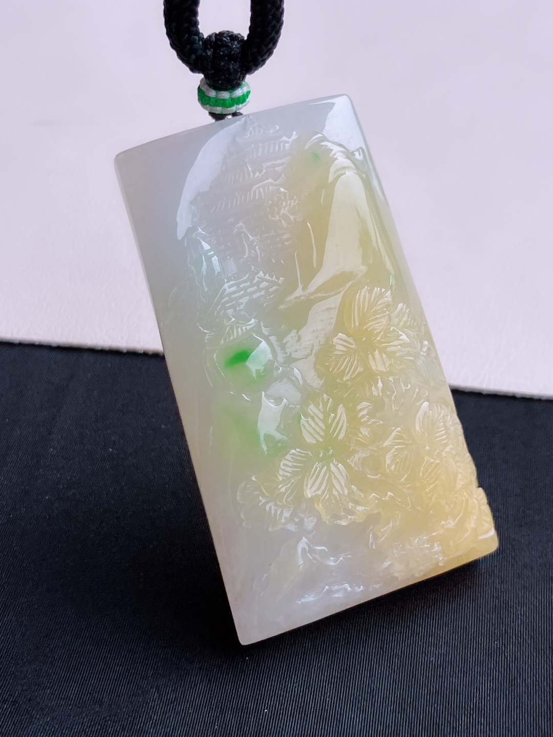 三彩山水牌，意境美，尺寸57/32/11.6/自然光实拍