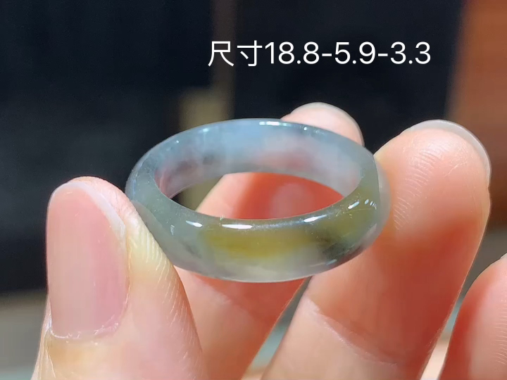 双彩戒圈 无裂, 尺寸，18.8-5.9-3.3