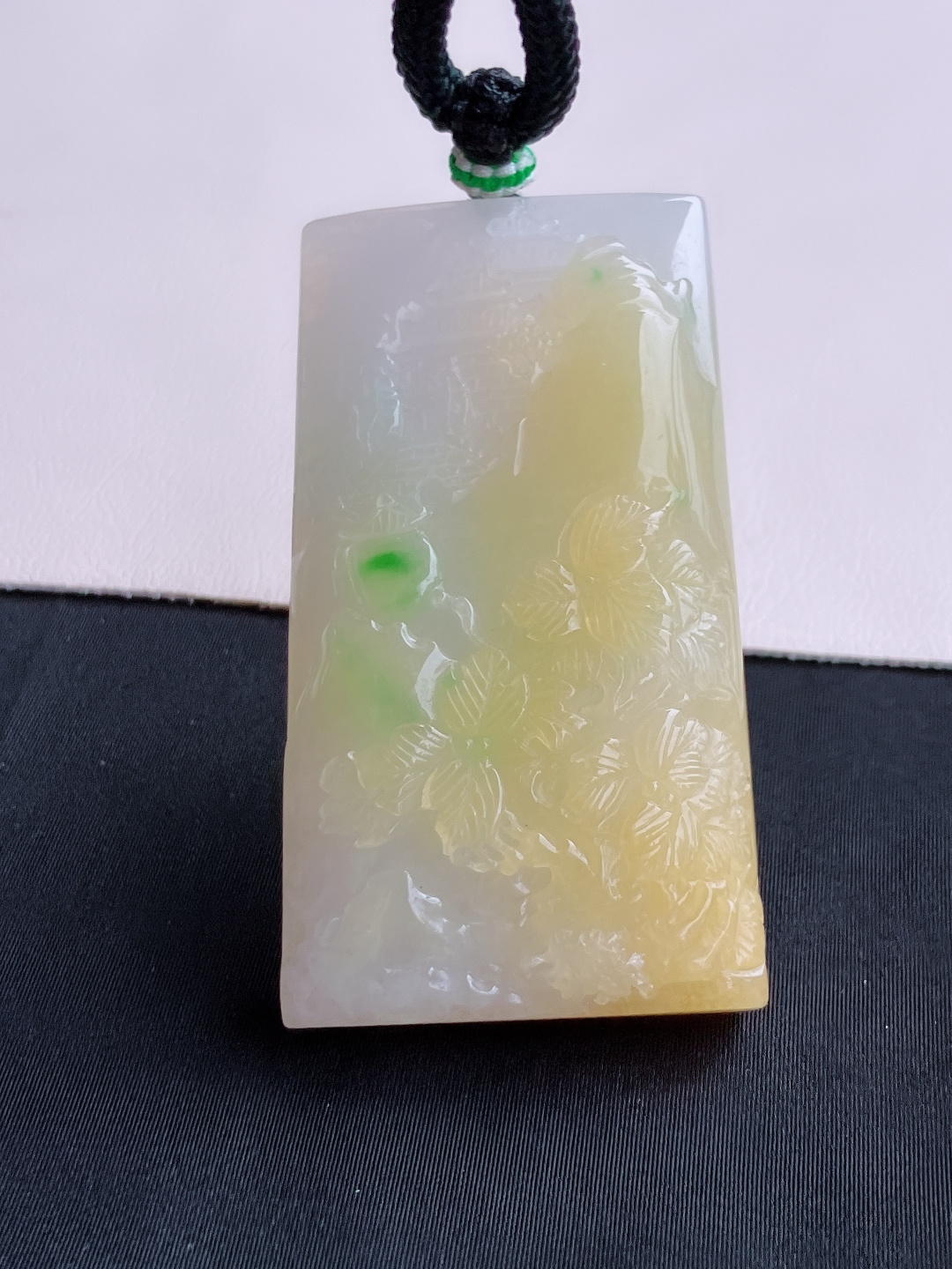 三彩山水牌，意境美，尺寸57/32/11.6/自然光实拍