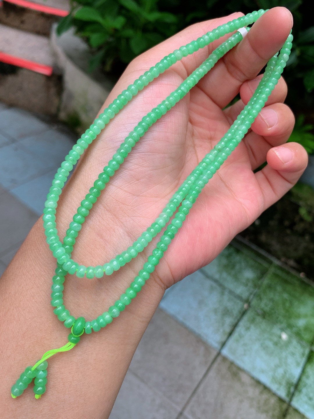 ️ 4.4mm冰绿盘珠项链
