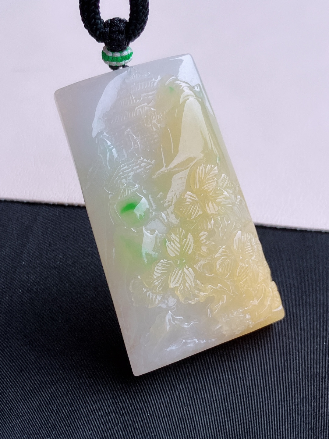 三彩山水牌，意境美，尺寸57/32/11.6/自然光实拍