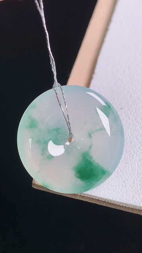 ️冰飘花平安扣，无裂，尺寸:21.4-5.2mm