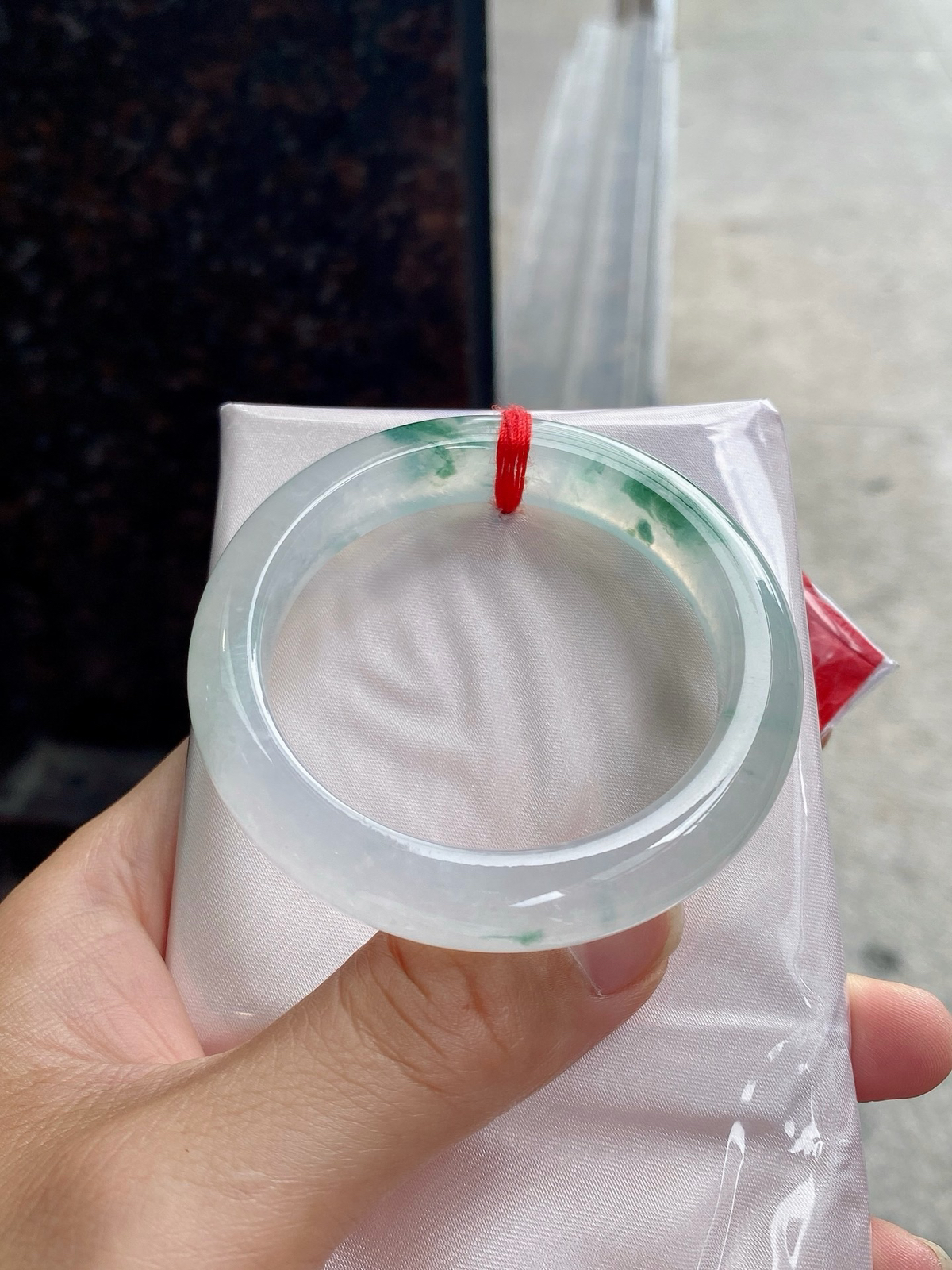圈口50.3-11-8.3    【冰种飘花正圈手镯】*圈口50  51可戴  质地细腻   种水好