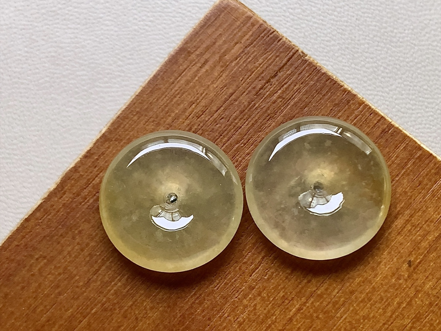 ️ 黄翡怀古一对 色泽金黄漂亮，种水，无裂，尺寸16*4